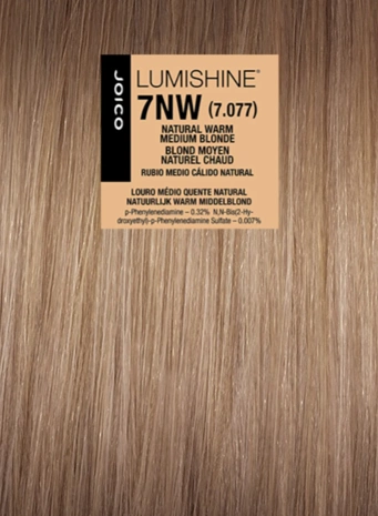 Joico Lumishine Permanent Créme - 7NW (7.077) Natural Warm Medium Blonde Hajfesték 74ml főképe